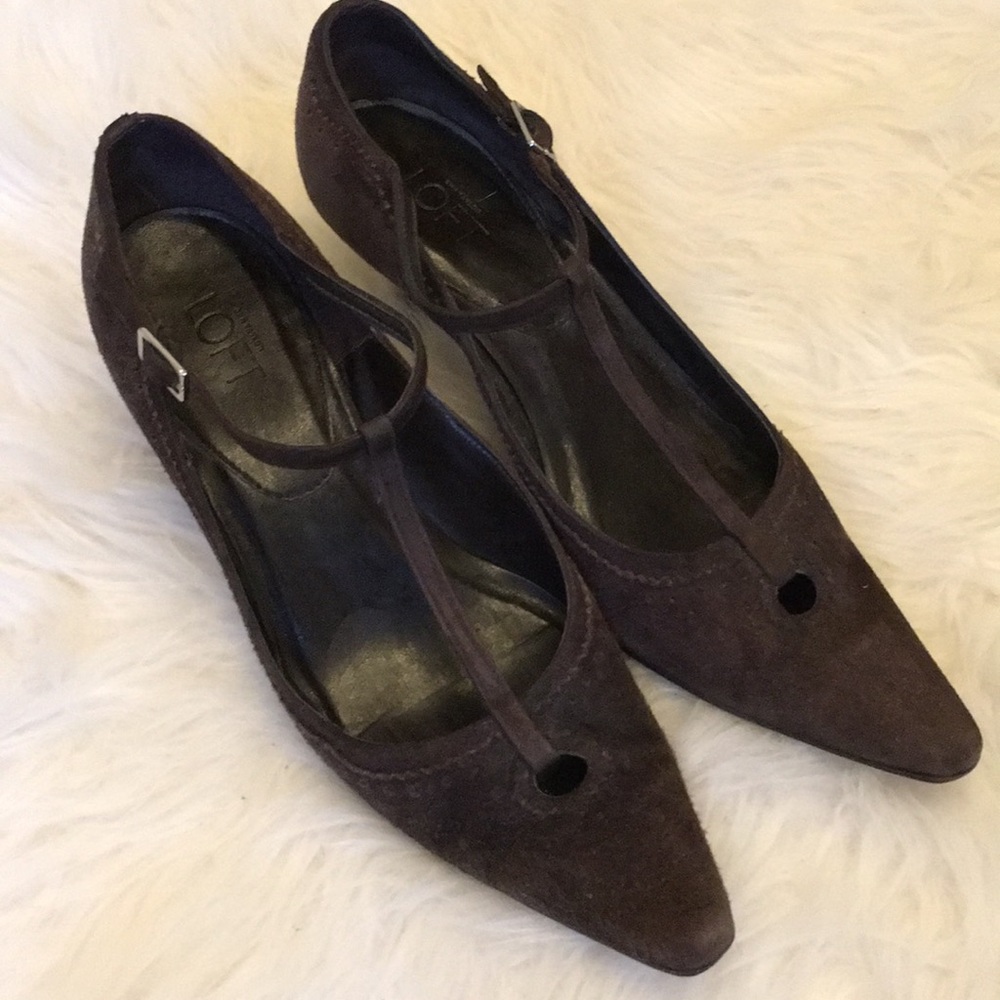 Suede Tstrap Kitten Heels